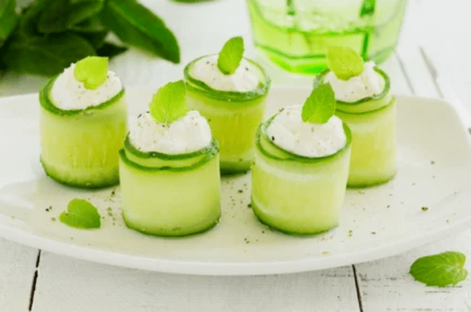 Rolls de pepino na fase do ataque